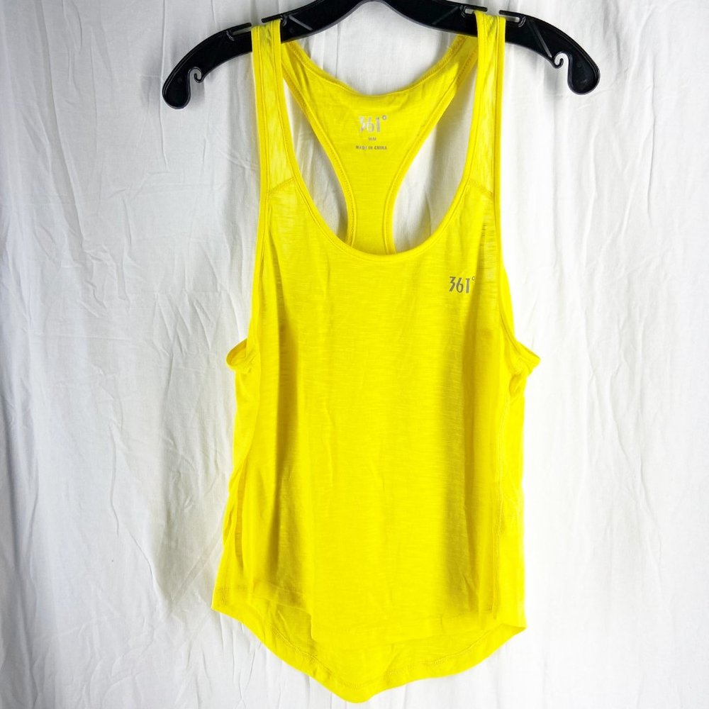 361 Degrees Yellow Performance Racerback tank Top Size M